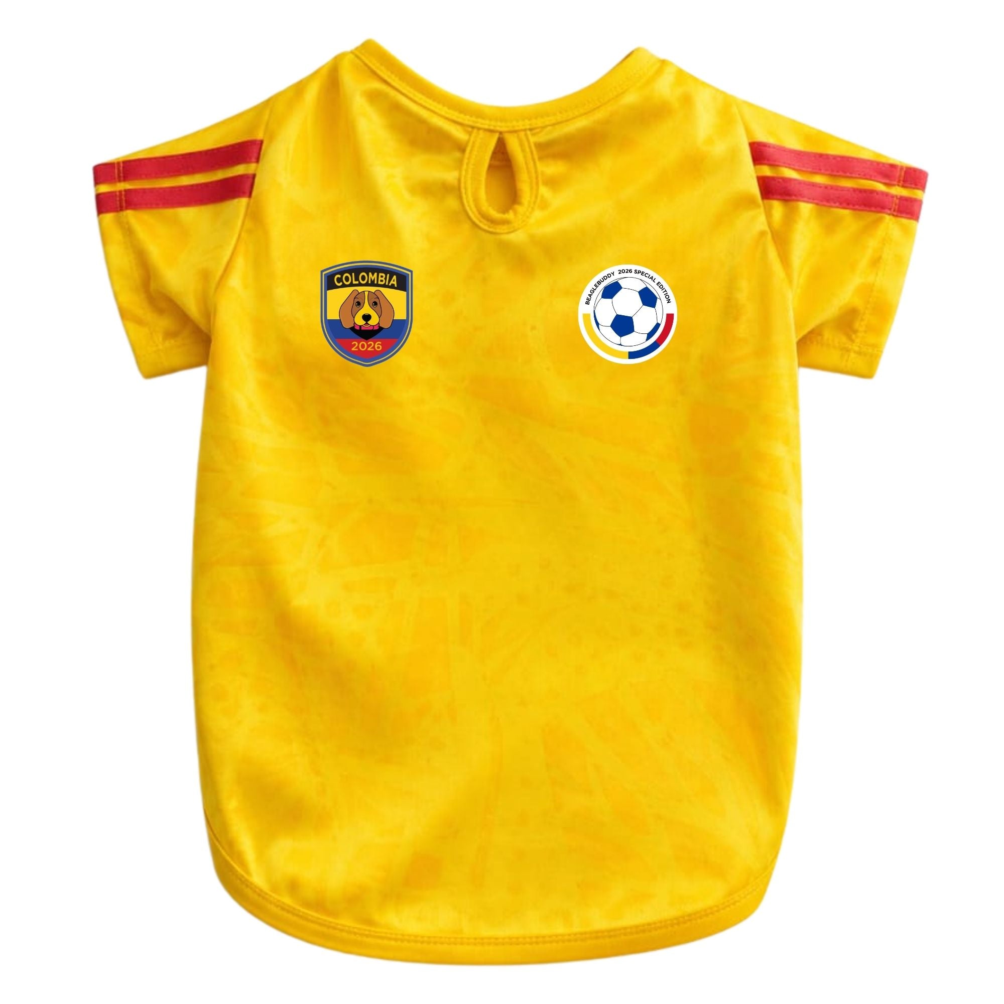 Camiseta para perros Selección Colombia BeagleBuddy® vista posterior.