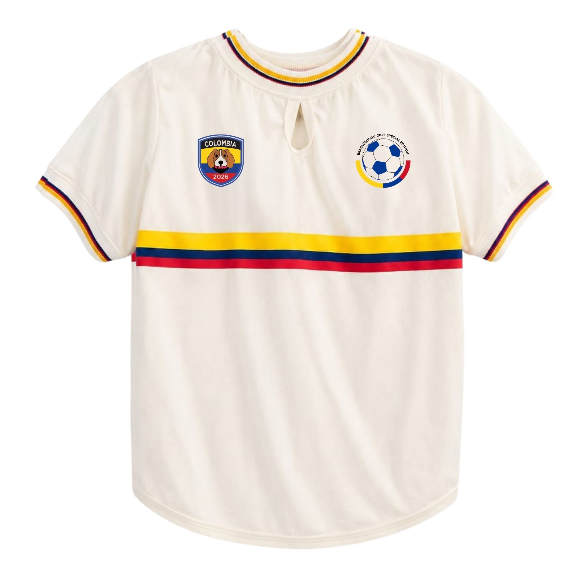 Camiseta para perros Selección Colombia Clásica BeagleBuddy® vista posterior.