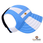 Gorra para perro Selección Argentina BeagleBuddy® con diseño deportivo azul y blanco.