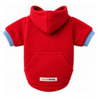 Buzo con capucha para perros BeagleBuddy® color rojo vista posterior.