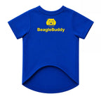 Camiseta estampada para perros BeagleBuddy® en polialgodón color azul vista frontal.