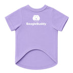 Camiseta estampada para perros BeagleBuddy® en polialgodón color lila vista frontal.