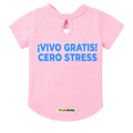 Camiseta estampada para perros BeagleBuddy® con mensaje "vivo gratis" vista posterior.