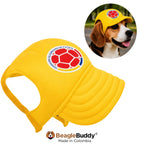 Gorra para perro Selección Colombia BeagleBuddy® amarilla con protección solar, ligera y transpirable.