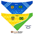 Pañoleta doble faz para perro BeagleBuddy® diseño Selección Brasil.