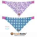 Pañoleta doble faz para perro BeagleBuddy® diseño Pawgrid.