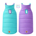 chaleco impermeable doble faz BeagleBuddy® colores lila y menta espalda
