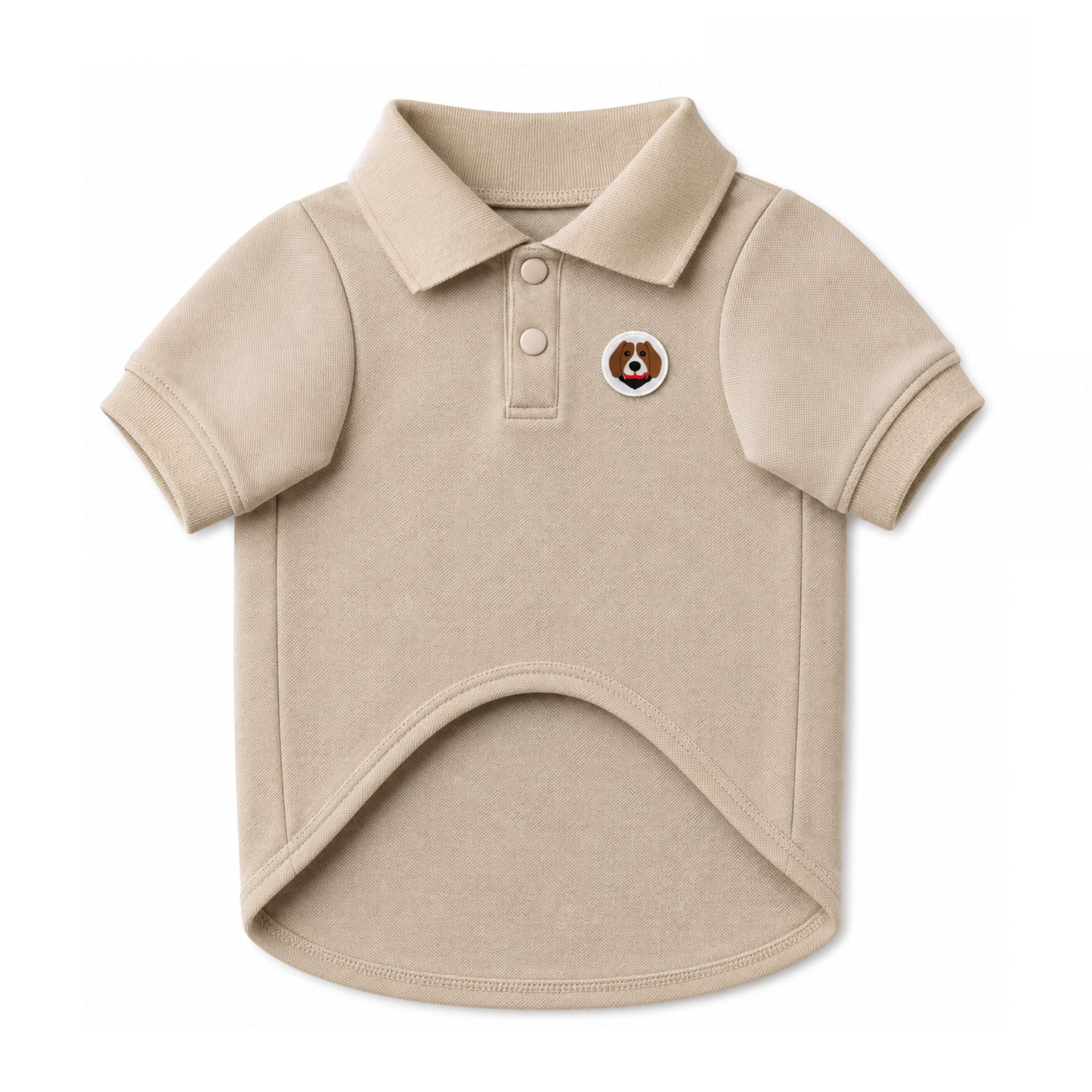 Polo para perros BeagleBuddy® color beige vista frontal.