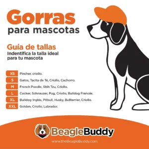 alt="tabla de tallas gorras para perros BeagleBuddy "NARANJA"