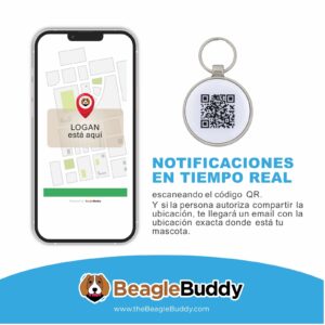alt="Localización de una mascota perdida mediante notificación satelital con QR."