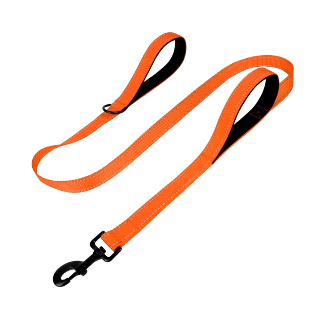 alt="Correa reflectiva BeagleBuddy color naranja, ideal para paseos seguros y cómodos."